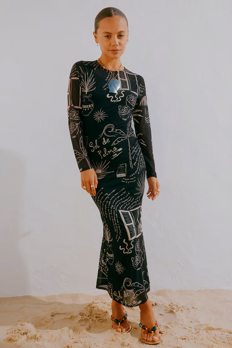 Never Fully Dressed Mono Palma Mesh Dress