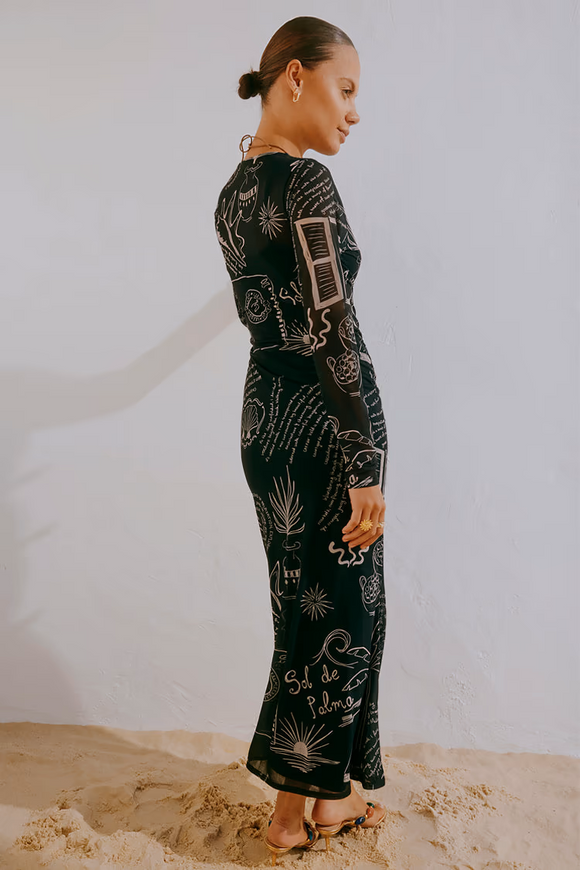 Never Fully Dressed Mono Palma Mesh Dress