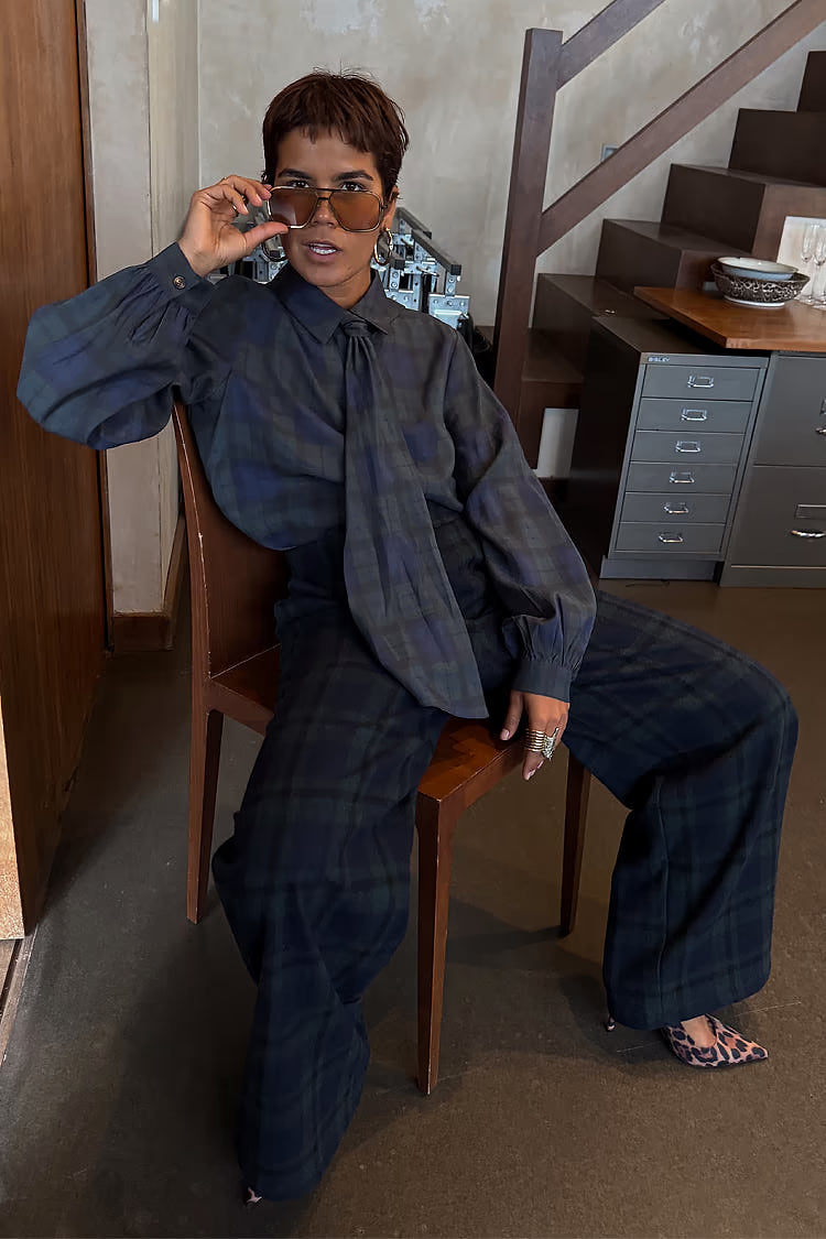 Never Fully Dressed Blue Tartan Shirt
