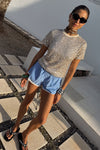 Never Fully Dressed Silver Sequins T-shirt