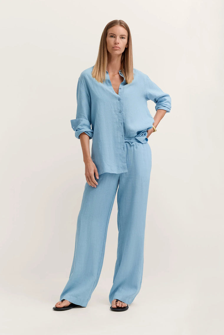 Bugatti Linen Trousers Blue