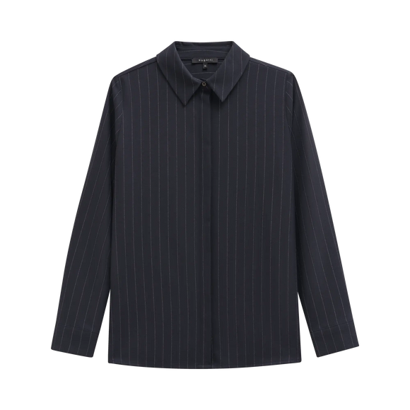 Bugatti Navy pinstripe shirt
