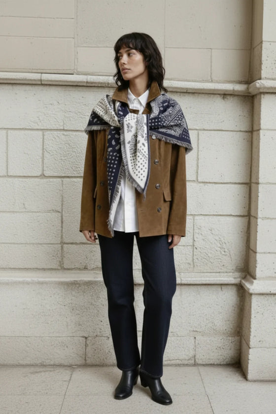 Large Navy Triangle Scarf