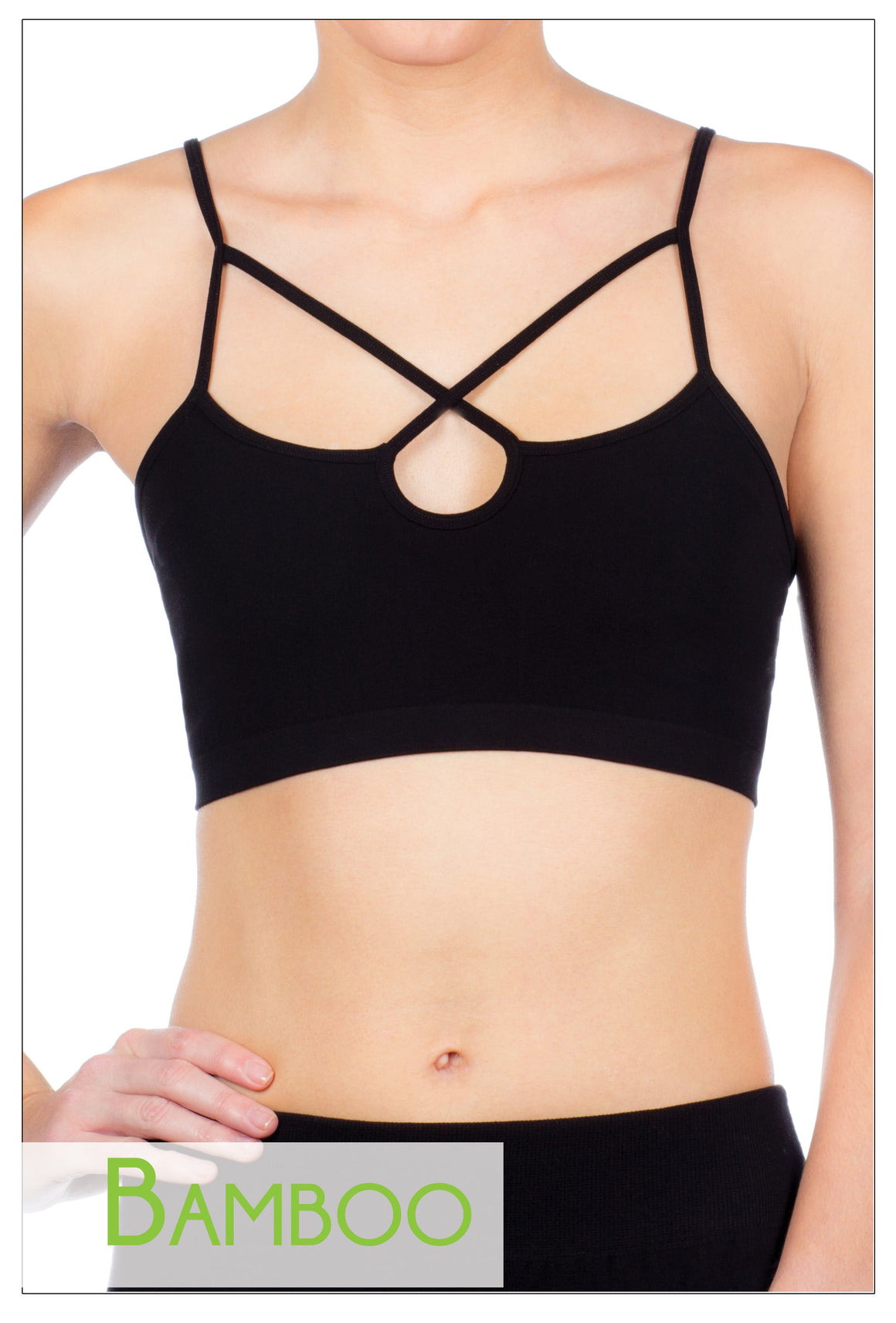 Bamboo basic one size crossover strap bralette