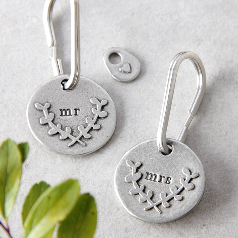 Mr and Mrs keyring