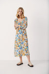 part two samira blue craft flower midi dress