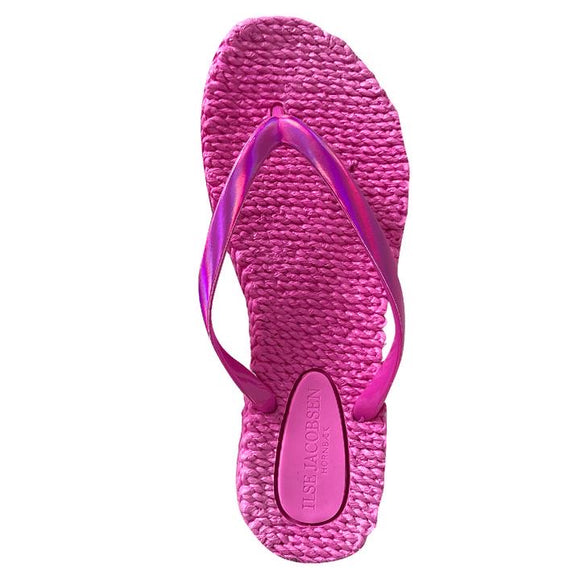ilse jacobsen thong metallic silver flipflops